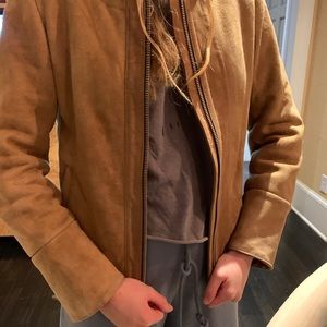 Tan suede zip jacket
